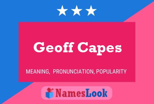 Geoff Capes Namensposter