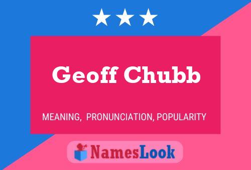 Geoff Chubb Namensposter