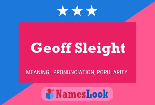 Geoff Sleight Namensposter