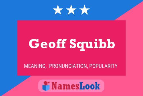 Geoff Squibb Namensposter