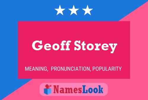 Geoff Storey Namensposter