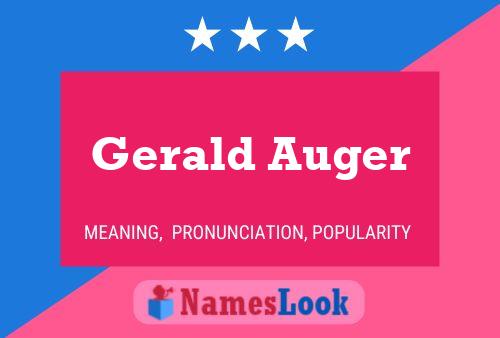 Gerald Auger Namensposter