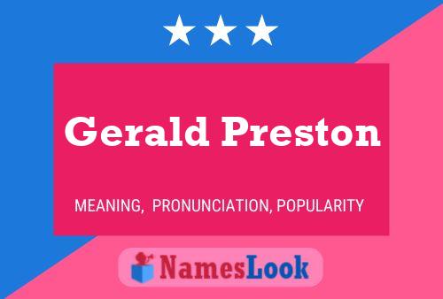 Gerald Preston Namensposter