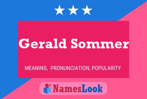 Gerald Sommer Namensposter