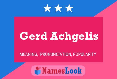 Gerd Achgelis Namensposter