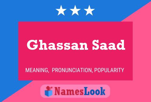 Ghassan Saad Namensposter