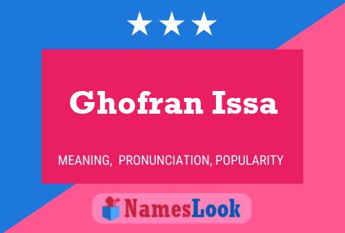 Ghofran Issa Namensposter