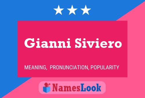 Gianni Siviero Namensposter