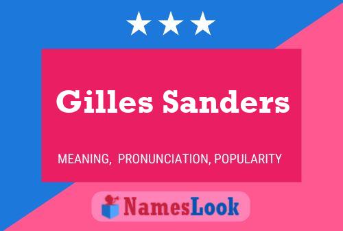 Gilles Sanders Namensposter