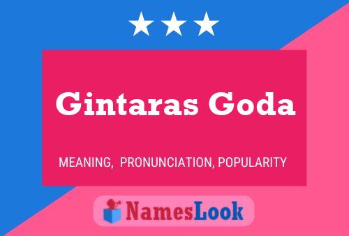 Gintaras Goda Namensposter