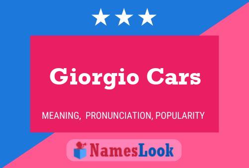 Giorgio Cars Namensposter