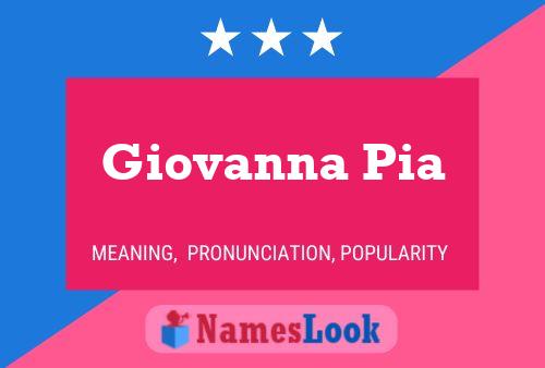 Giovanna Pia Namensposter