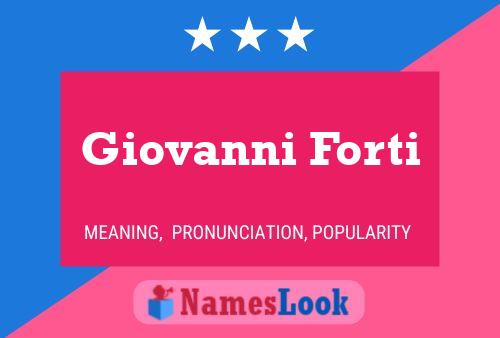 Giovanni Forti Namensposter