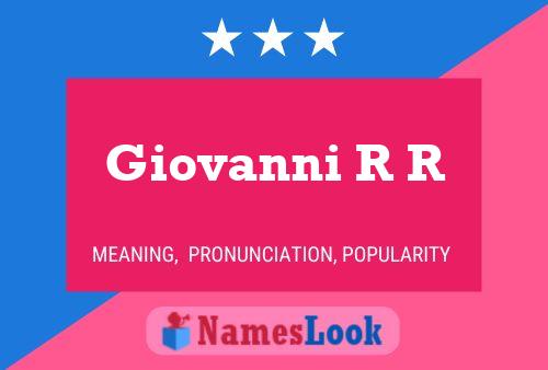 Giovanni R R Namensposter