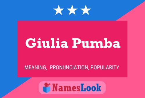 Giulia Pumba Namensposter