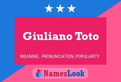 Giuliano Toto Namensposter