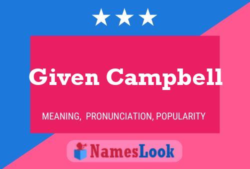 Given Campbell Namensposter