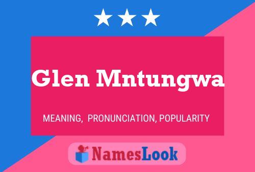 Glen Mntungwa Namensposter