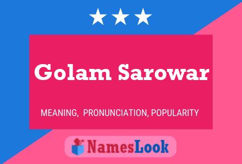 Golam Sarowar Namensposter