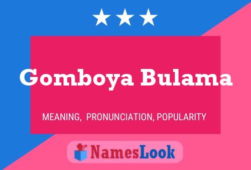 Gomboya Bulama Namensposter