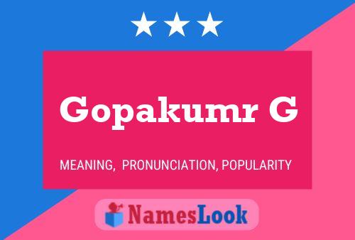 Gopakumr G Namensposter