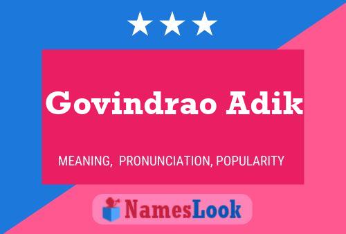 Govindrao Adik Namensposter