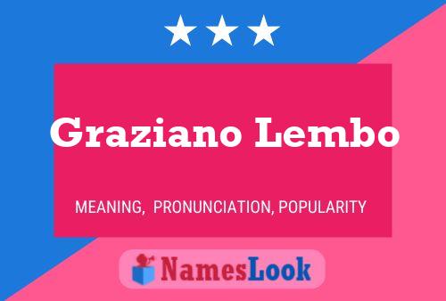 Graziano Lembo Namensposter