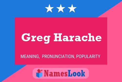 Greg Harache Namensposter