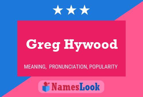 Greg Hywood Namensposter