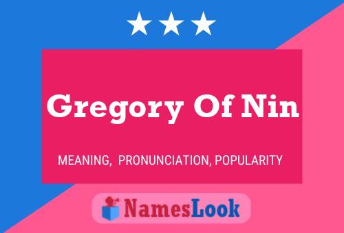 Gregory Of Nin Namensposter