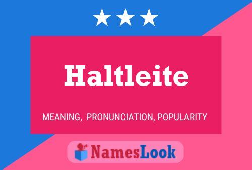 Haltleite Namensposter