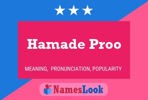 Hamade Proo Namensposter