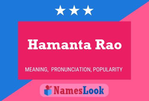 Hamanta Rao Namensposter