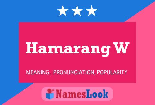 Hamarang W Namensposter