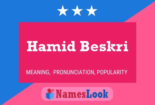 Hamid Beskri Namensposter