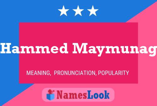 Hammed Maymunag Namensposter