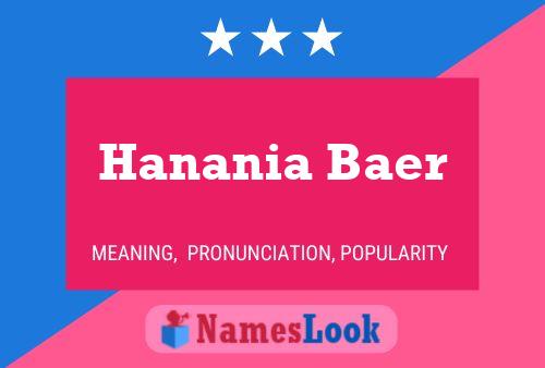 Hanania Baer Namensposter