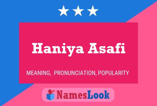 Haniya Asafi Namensposter