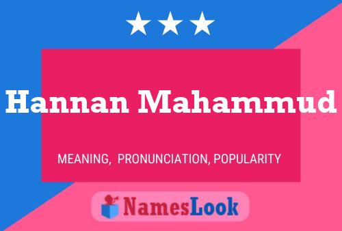 Hannan Mahammud Namensposter