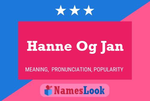 Hanne Og Jan Namensposter