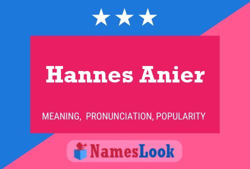 Hannes Anier Namensposter