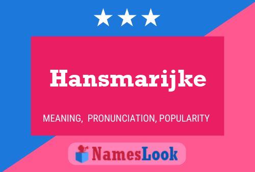 Hansmarijke Namensposter