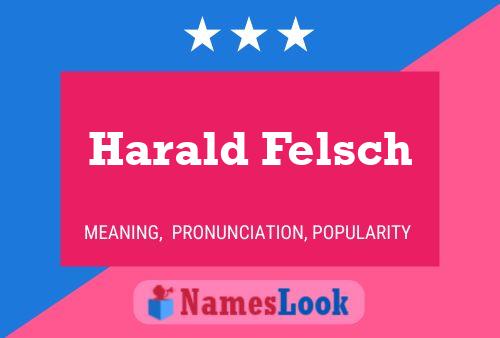 Harald Felsch Namensposter