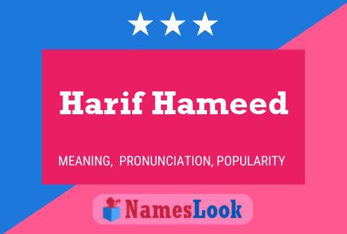 Harif Hameed Namensposter