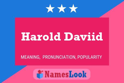 Harold Daviid Namensposter