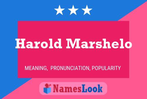 Harold Marshelo Namensposter