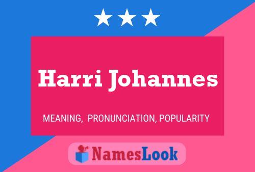 Harri Johannes Namensposter