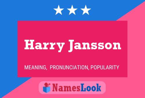 Harry Jansson Namensposter