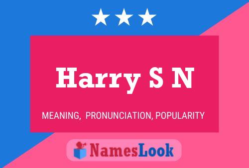 Harry S N Namensposter