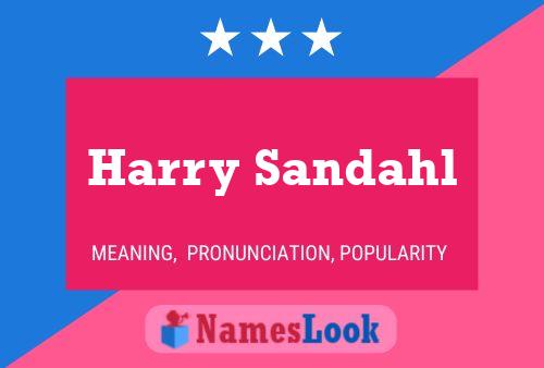 Harry Sandahl Namensposter